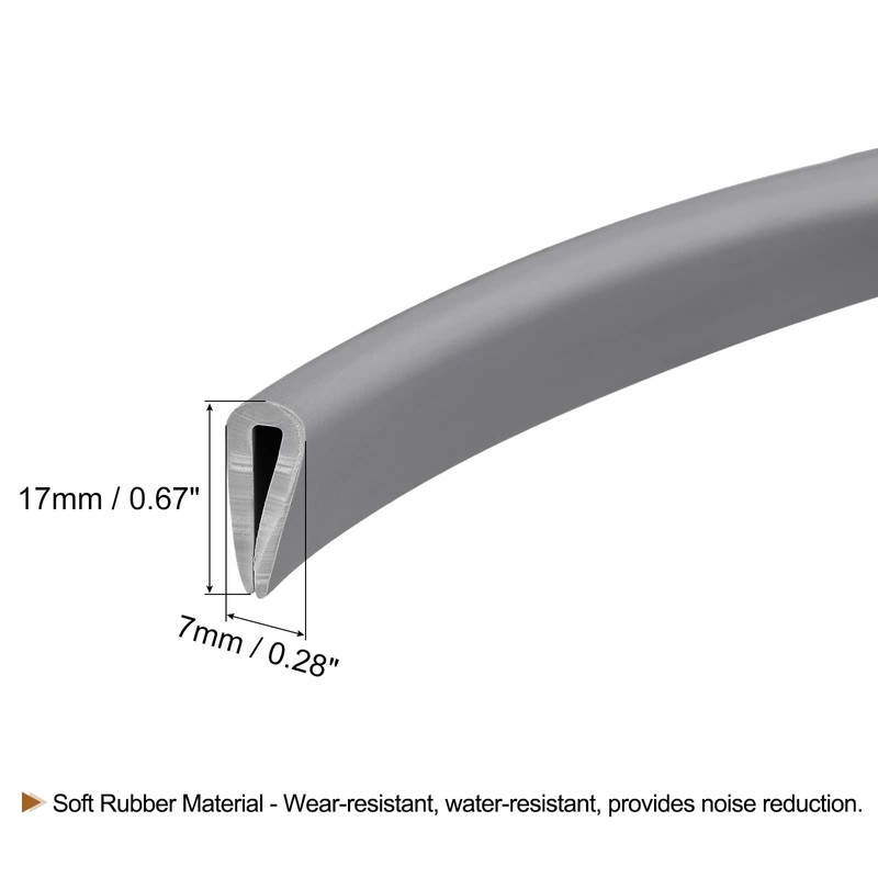 uxcell U Channel Edge Trim, 6.5ft Length Rubber Guard Seal