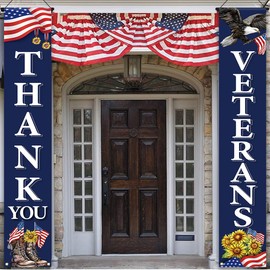 Memorial Day Decorations 4th of July Porch Banner Thank You Veterans Patriotic Decor Memorial Day Decorations and Supplies for Home Party