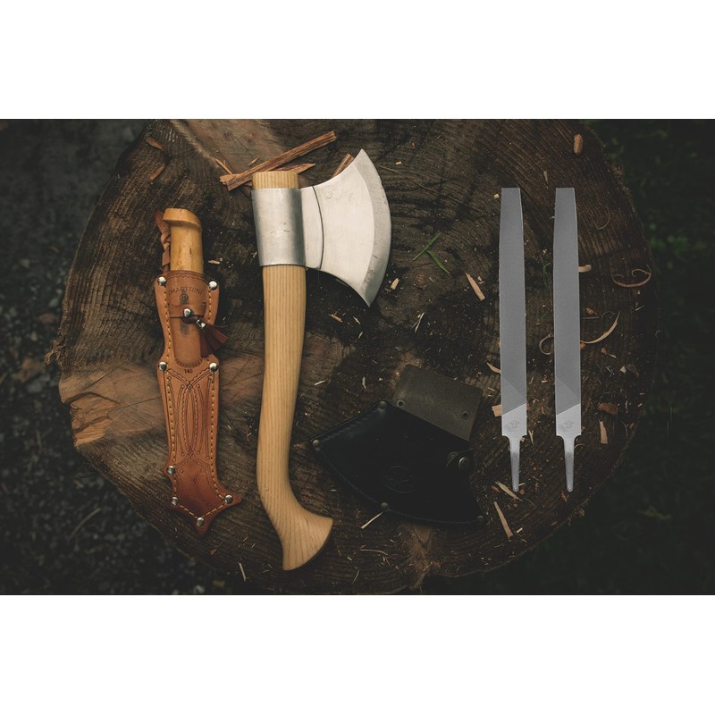 Axe File Sharpener Set 2PCS 8inch, SKZIRI Flat Metal Axe