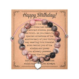 Happy Birthday Bracelet for Women Friends Mom Wife Birthday Gifts for Her Sister Girlfriend Female Birthday Bead Bracelet Ladies Bday Gift Birth Date Present Keepsake Birthday Bracelet Accessories