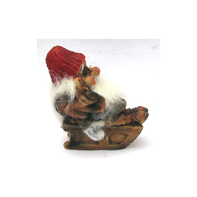 geschenke-trolle.de Ny Form Norway Leprechaun on Sleigh Christmas Figurine