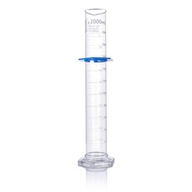 Graduated Cylinder, Globe Glass, 2000mL, Class B, to Deliver (TD), Dual Grads, 3.3 Borosilicate Glass, ASTM E1272, 1/Box
