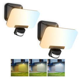 OREiN 3CCT Motion Sensor Outdoor Lights 3500LM 35W LED Security Lights, 6000K/4000K/2700K Dusk to Dawn Flood Lights Outdoor, IP65 Waterproof Motion Sensor Flood Lights for Garage, Yard, 2 Pack