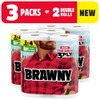 Brawny Tear-A-Square 3-Ply Paper Towels, 6 Double Rolls = 12