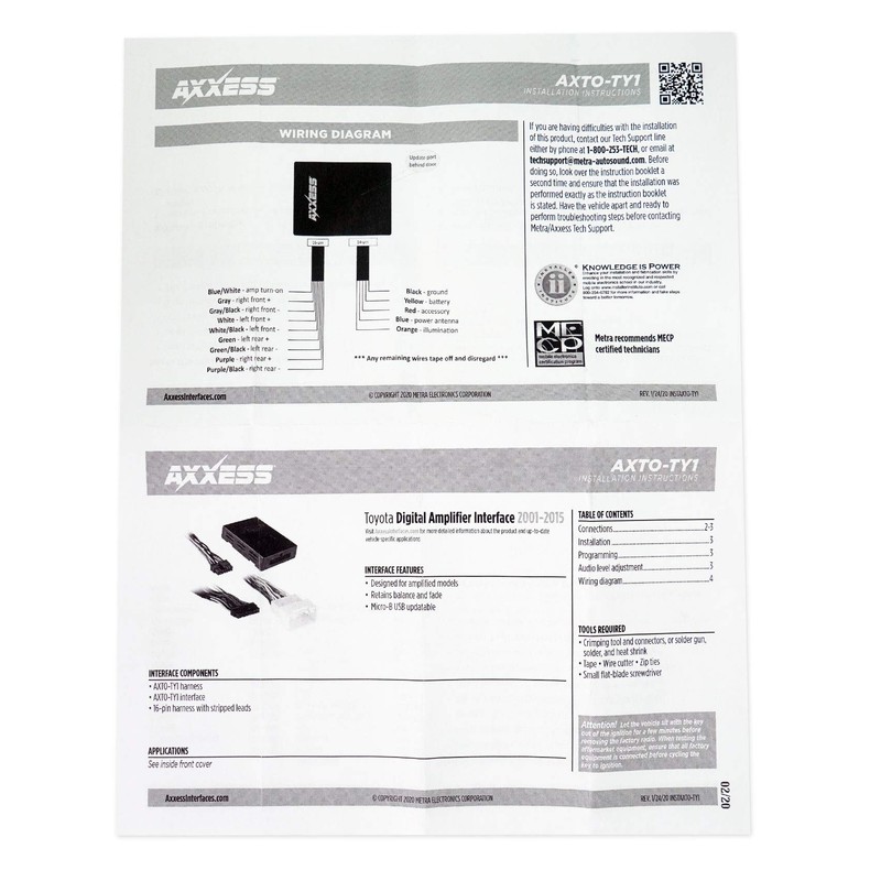 Axxess Integrate AXTO-TY1 Digital Amplifier Interface 2001–2015 Lexus/Toyota