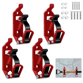 Shovel Holder, Pack of 4, Shovel Holder for Roof Racks, Shovel Holder for Fixing Spades & Tools, Roof Rack Accessories for Car, Boat & Outdoor Equipment (Red)