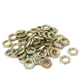 uxcell M7x0.75x2mm Carbon Steel Hex Nuts Fastener 50pcs for Screws Bolts