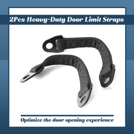 Esttlamer 2Pcs Heavy-Duty Door Limit Straps Compatible with Can-Am Defender, Defender Max Limited 2020-Present Models Extra-Long for Wider Door Opening, Black