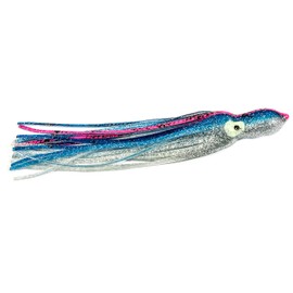 Boone Big Game Trolling Skirt (Pack of 2), Blue Silver Pink Stripes, 9 1/2-Inch