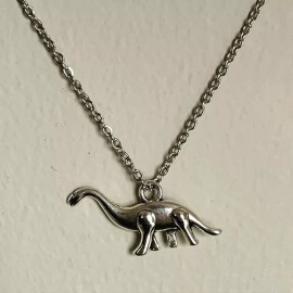 Syrios Gifts Silver Dinosaur Brontosaurus Necklace - Cute Sauropod, Sinclair, Pendant