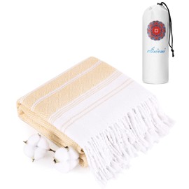 Antfuny Cotton Turkish Beach Towels Quick Dry Sand Free Oversized Bath Pool Swim Towel Extra Large XL Big Blanket Adult Men Travel Essentials Cruise Accessories Must Haves Clearance Vacation Yellow