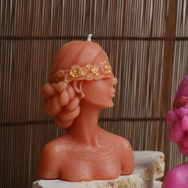 Bust Statue Decorative Scented Candle - Female Face Sculpture Candle, Goddess & Venus Face Candle - Roman Bath Decor, Brown Pink Purple