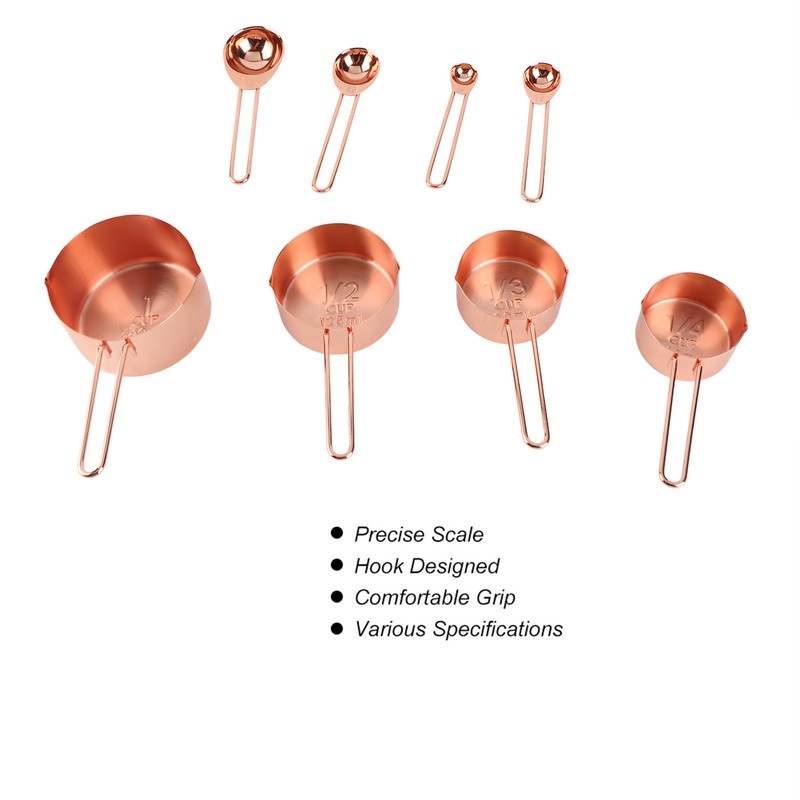 8Pcs Stainless Steel Measuring Cup Spoon Set with Scales Home