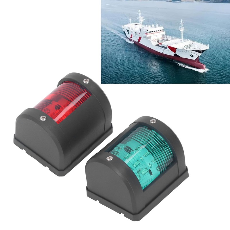 2Pcs LED Navigation Light PC Starboard Green Port Red 112.5°