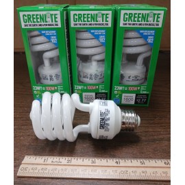 Greenlite 23W/ELS-M/27K T2 Spiral Light Bulbs - 1600 Lumens 12,000 Hours - 6 Pcs