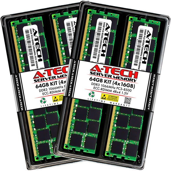 A-Tech 64GB Kit (4x16GB) DDR3 1066MHz PC3-8500R ECC RDIMM 4Rx4