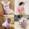 ANIAC Bunny Ears Cat Costume Plush Dog Hoodies with Pocket