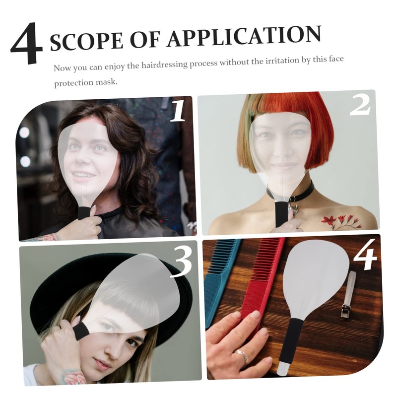 FRCOLOR 4Pcs Masks Hair Cutting Handheld Plastic Hairdressing Shield for