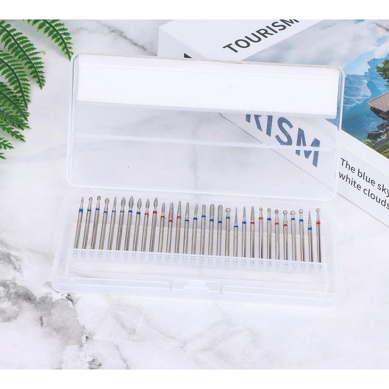 Pack of 30 Nail Drill Bits Diamond Professional Nail Cutter