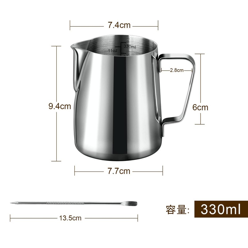 Love-KANKEI Milk Pitcher Milk Jug Stainless Steel Latte Art 350ml