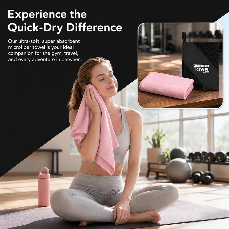 Kemay Premium Microfibre Towel - Quick Dry, Super Absorbent &