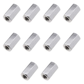 YINETTECH 10pcs Bolt Connector Set, Thread Straight Extension Hex Nut 304 Stainless Steel (M8x13x24mm)