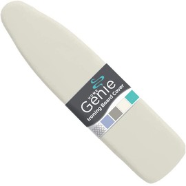 HOME GENIE Ironing Board Cover, Extra Thick Padding, Scorch Resistant Silicone Coating, 15x54 Full Size, Elastic Edge Heavy Duty Iron Pad Covers Standard Boards, Hook and Loop Fastener Strap, Linen