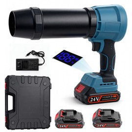 Cordless Leaf Blower, 24V Electric Handheld Leaf Blower with Battery and Charger, Lightweight Powered Blowers for Lawn Care,Yard, Blowing Leaves, Dust, Snow (2, Battery)