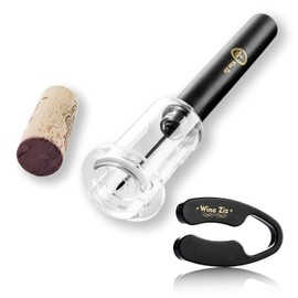 Wine Ziz Amazingly Simple Wine Opener with Foil Cutter Gift Set for Wine Lovers | Wine Pump Air Pressure Wine Bottle Opener Easy Cork Remover Corkscrew | Wine Bottle Openers (Black, 1)
