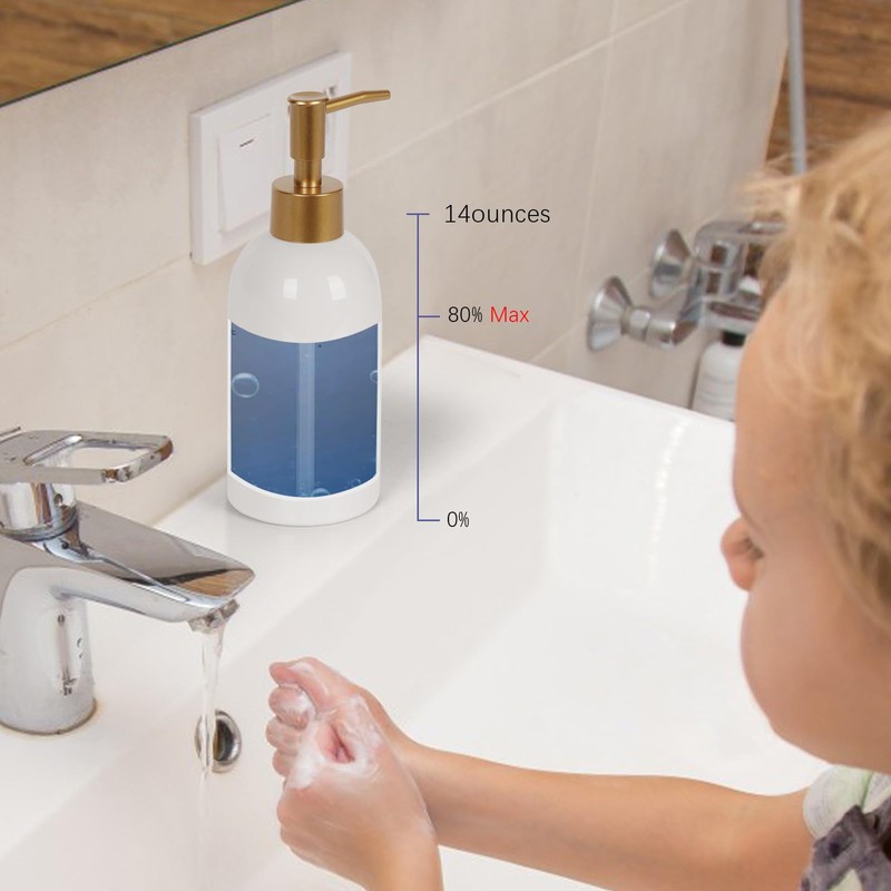 Natheeph 14OZ Ceramic Soap Dispenser Ceramic Soap Pump Dispenser Can