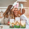 Eldnacele Easter Bunny Flameless Flickering Candles with 6H Timer Battery