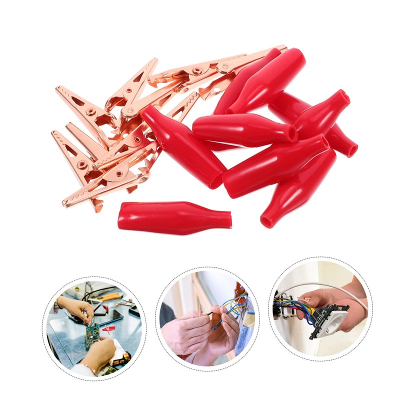 CHILDWEET 10pcs Alligator Clips for Electrical Testing Wire Tester Clips