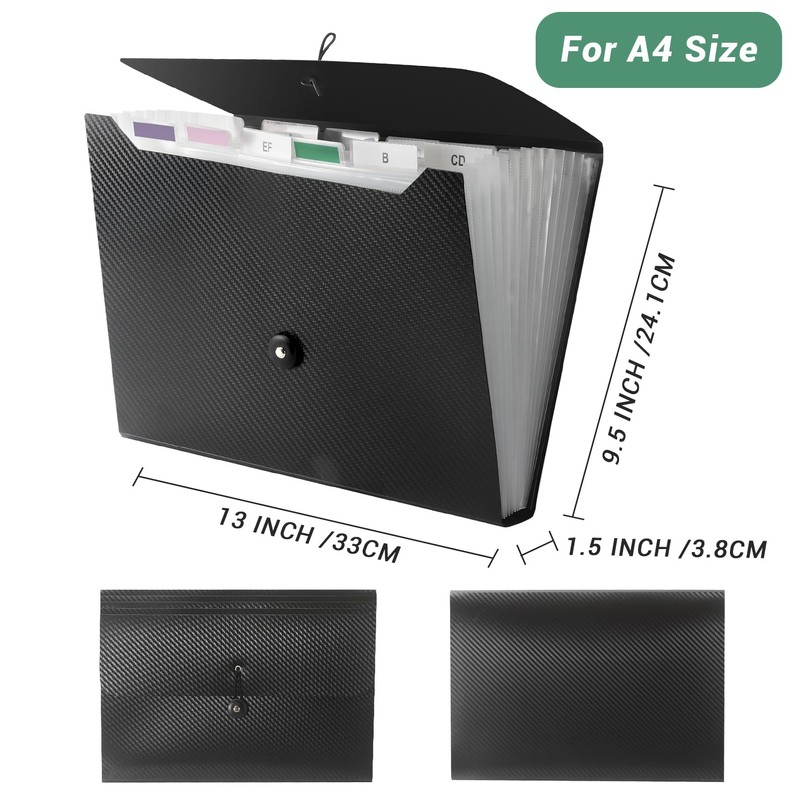 Lamitocs A4 Document Folder, File Organiser with 13 Compartments and