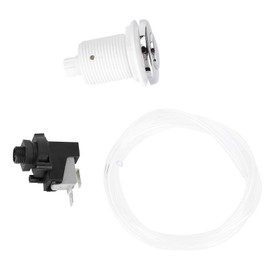 Air Button Switch Set, 250 V Pneumatic Air Pressure Switch, Stainless Steel, Nozzle 2.6 Inches and Pipe Length 39.37 Inches, for Used in Bathtubs, Swimming Pools and Spa Pumps