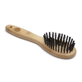 Mikki Bamboo Bristle Brush, for Grooming Dog, Cat, Puppy with Smooth, Short to Medium Hair Coats, Handmade from Natural Sustainable Bamboo, Small, Brown