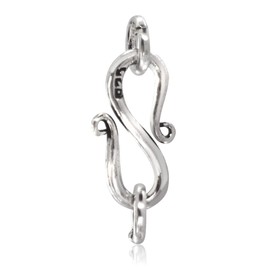 Handmade 925 Sterling Silver S Hook Eye Clasp, Nickel-Free Jewellery Findings, Perfect for Necklace Clasp, Lobster Clasp, and Bracelet Clasp, 18mm x 6mm x 1.9mm