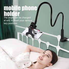 OrganiMax Universal Mobile Phone Holder – Flexible Gooseneck Arm with Secure Clamp, Bedside and Desktop Mount