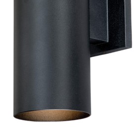 VAXCEL Modern Outdoor Porch Light - 2-Light Textured Black Aluminum Cylinder Wall Sconce, Waterproof Up and Down Light, Glass Cover, Exterior Wall Mount Lighting Fixture for Garage, Front Door, Patio