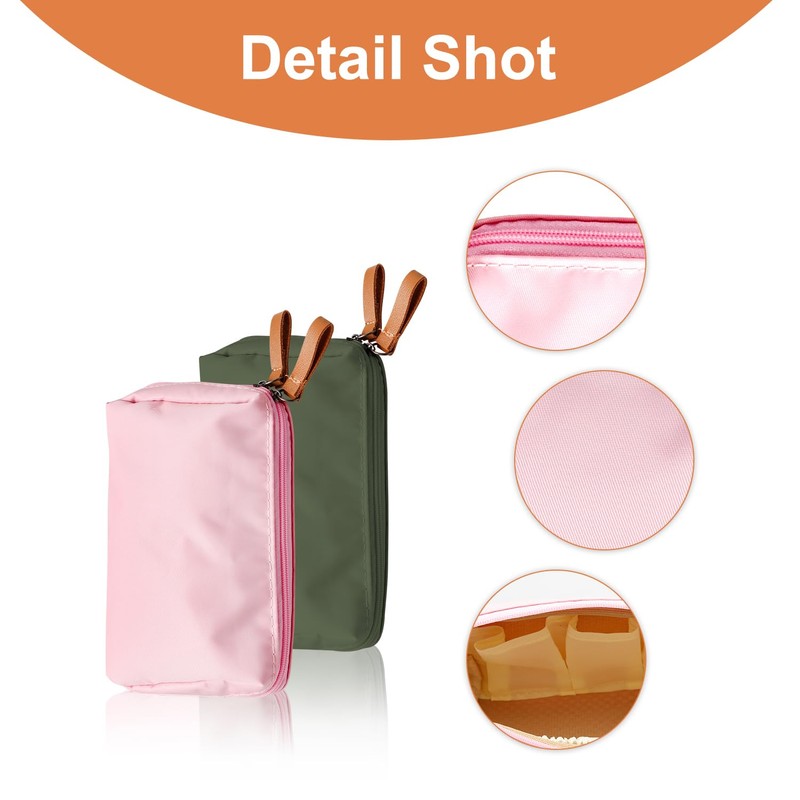 Hopzab 2 PCS Travel Makeup Pouches, Small Waterproof Cosmetic Bag