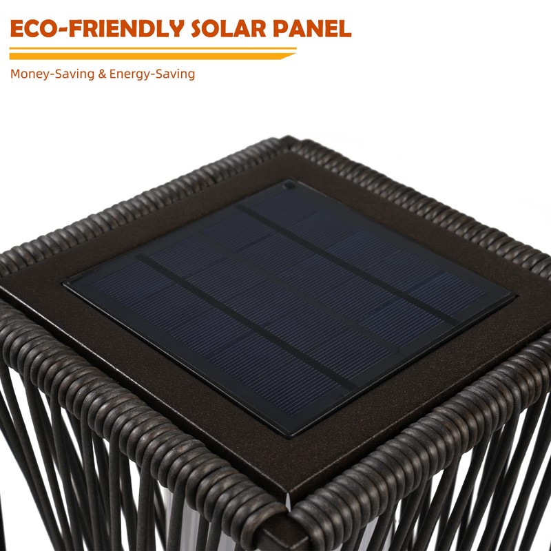 Solar Yard Outdoor Solar Floor Lamp Resin Wicker Solar Light