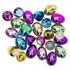 The Dreidel Company Easter Eggs Prefilled with Assorted Toys - Colorful Bright Plastic Easter Eggs, Perfect for Easter Hunt, Surprise Egg, 2" Assorted Toys (10-Pack)