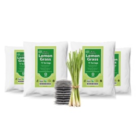 Akshit 75 Natural Lemongrass Tea Bags, Pure Lemongrass Tea, 100% Natural Loose Leaf Lemongrass Tea, Te De Limon, Sugar Free, No Additives & Caffeine free. Pack of 4