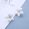 Inateannal Exaggerated Large Flower Studs White Enamel Flower Earrings Metal
