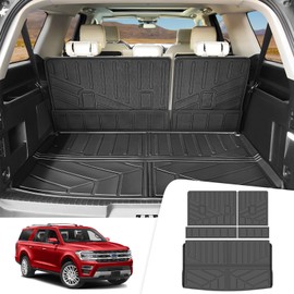 HUYINPJ Cargo Mat Backrest Mat Compatible with 2018-2024 Ford Expedition Max/Lincoln Navigator L Cargo Liner Trunk Mat for Expedition Max Accessories Back Seat Cover (Trunk mat +Backrest mat)