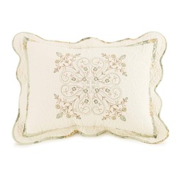Mary Jane's Home Vintage Treasure Pillow Sham - Lightweight Breathable All Seasons Quilted Pillow Sham, King Size