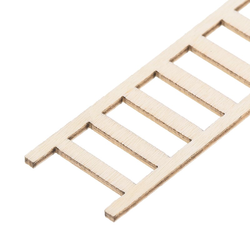 PATIKIL 2.4" Miniature Wooden Ladder, 10 Pack Mini Wood Dollhouse