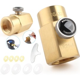 FKBAightccy CO2 Adapter Refills Connector Kit for Sodastream Refill Bottle Thread CGA320 to TR21-4 Connector Adapter Replacement Accessories for Home Use for Sodastream Machine Tank (Gold)