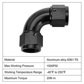 EVIL ENERGY 12AN Female to 12AN Female 90 degree One Piece Full Flow Swivel Coupler Fitting Union Adapter Aluminum