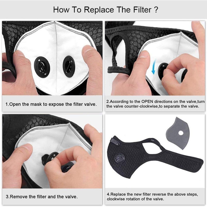 Universal 5 Layer Carbon Filter Replacemnet for Sports Mask Pack