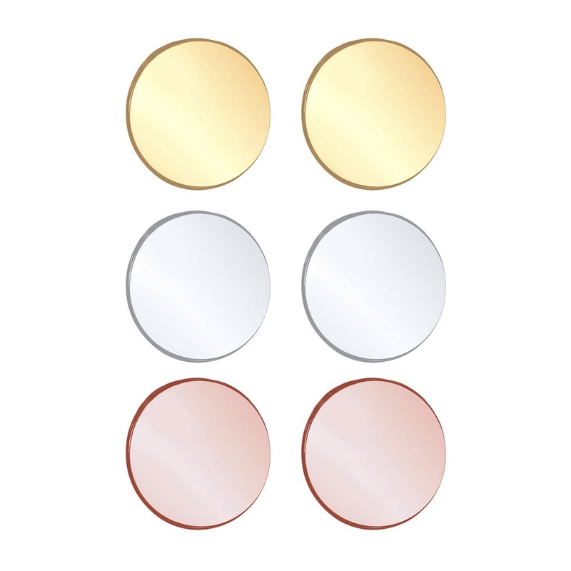Elli Tricolour Silver Stud Earrings set gold plated - 0310880615
